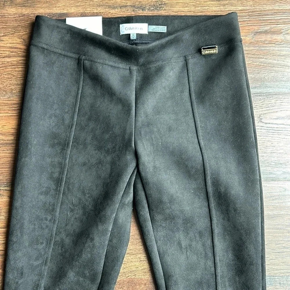 NEW Calvin Klein Suede Black Pants | Suede Pants | Suede Black Pants | Calvin - Picture 6 of 12